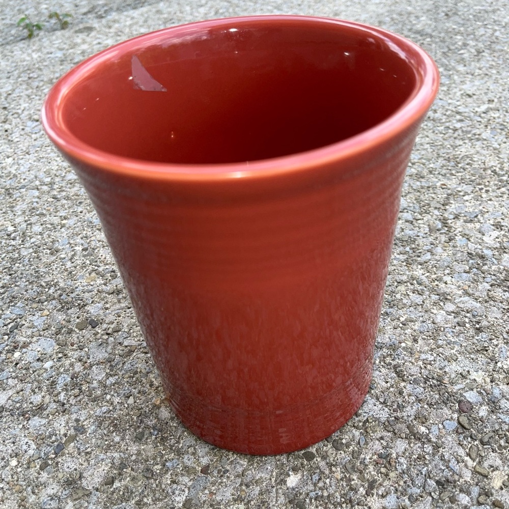 Fiesta Red orange utensil crock HTF retired fiestaware